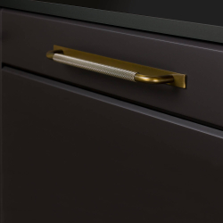 Furniture handle - Bronze - HELIX with back plate - cc 128 mm