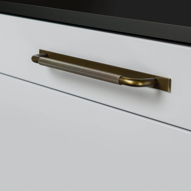 Furniture handle - Bronze - HELIX with back plate - cc 128 mm