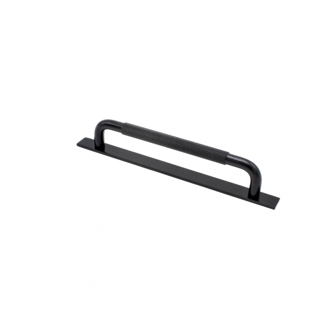 Cabinet handle - Matte black - HELIX with back plate - cc 160 mm