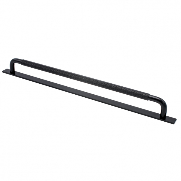 Furniture handle - Matte black - HELIX with back plate - cc 320 mm