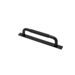 Furniture handle - Matt black - HELIX with back plate - cc 128 mm