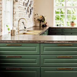 Furnipart Cabinet handle - Antique Brass - Model Model MANOR / Back plate - cc192 mm