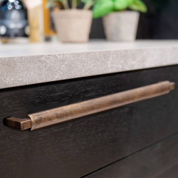 Furniture handle - Antique Brass - Model LECCO - cc320mm