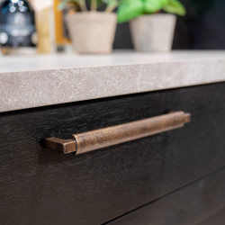 Furniture handle - Antique Brass - Model LECCO - cc160 mm