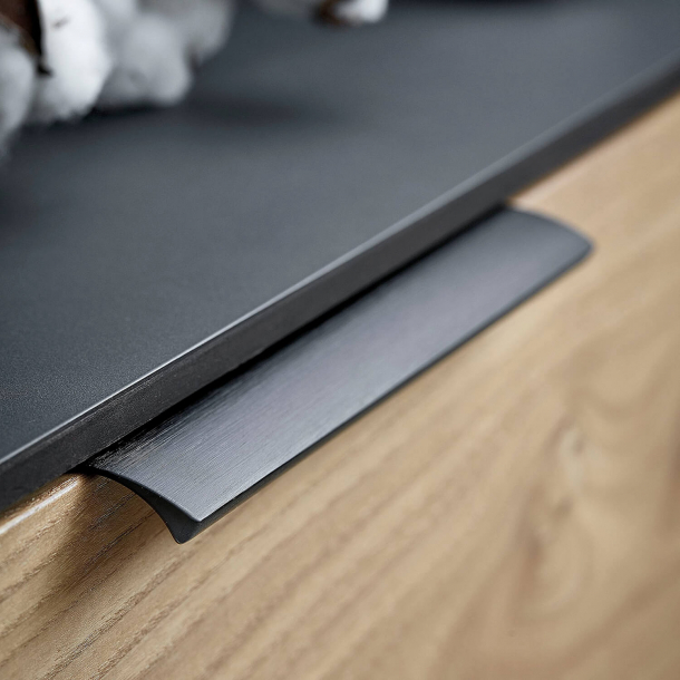 Furniture Handle - Brushed black - EDGE STRAIGHT - 350 mm