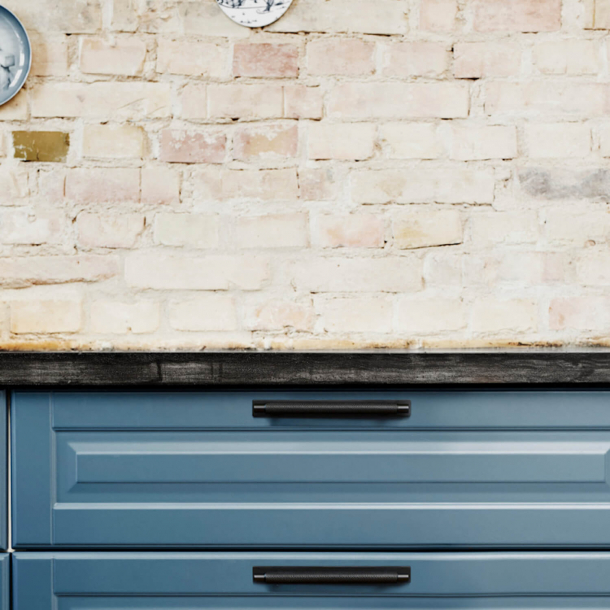 Furnipart Cabinet handle - Matt black - Model Model MANOR / Back plate - cc192 mm