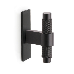 Uchwyt do mebli - Czarny matowy - Pitch z podk&#322;adk&#261; - 60 mm