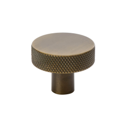 Furniture knob FLAT - Antique bronze - 32 mm