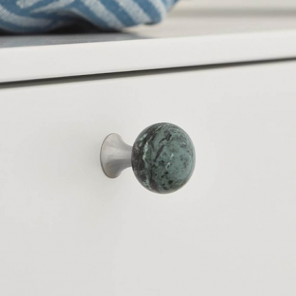 Ga&#322;ka meblowa - Zielony marmur - Model Bead Straight - 28 x 36 mm