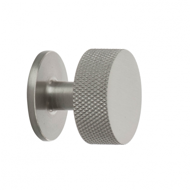 Cabinet knob - Brushed steel - CREST - 32mm x 28mm