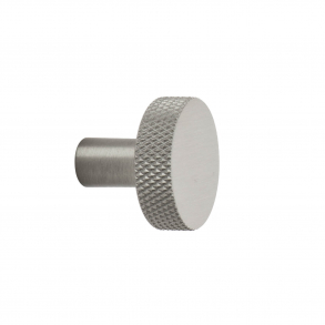 Cabinet knob FLAT - Brushed stainless steel look - 26 mm