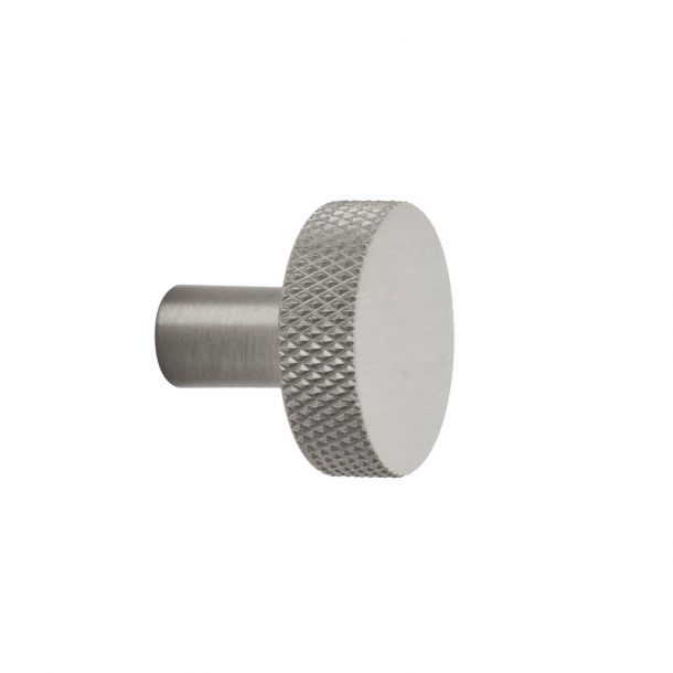 Cabinet knob FLAT - Brushed stainless steel look - 26 mm