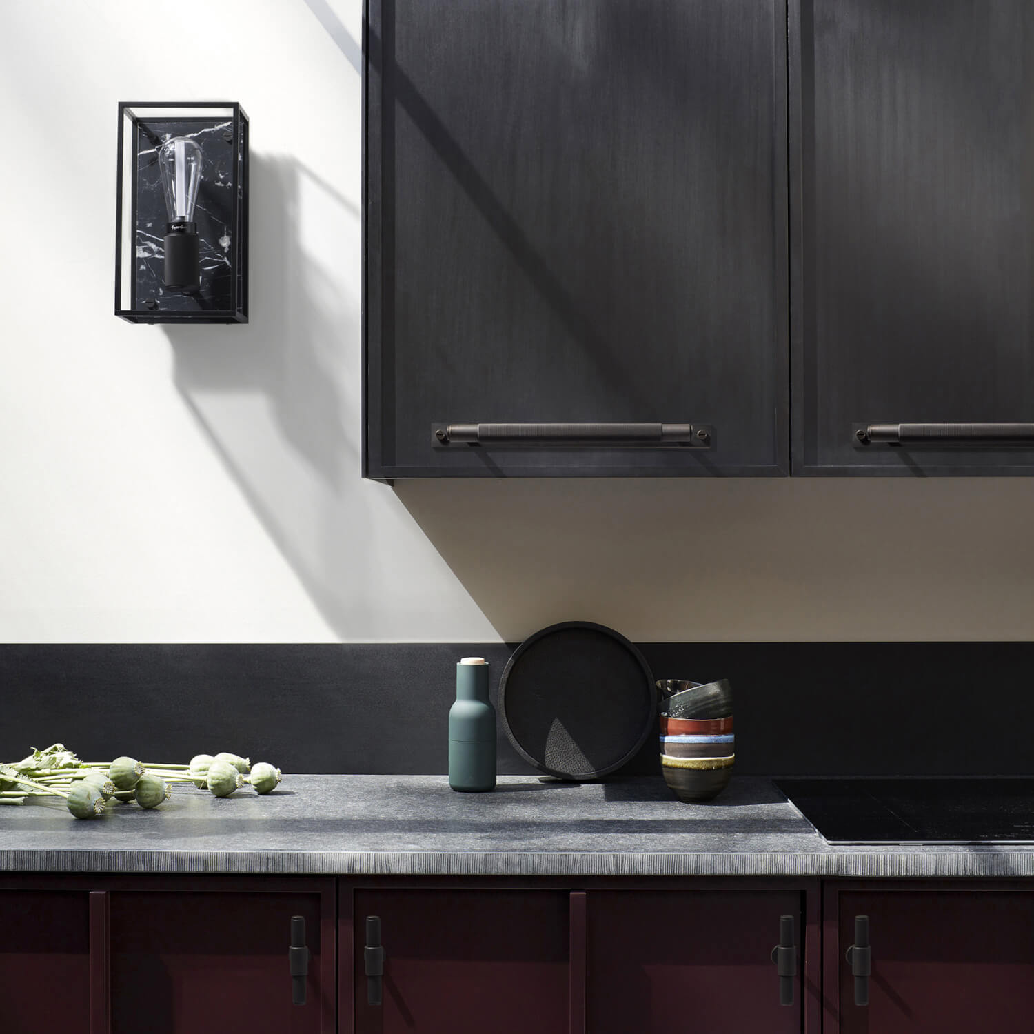 Navy Blue Kitchen Cabinets with Brass Hardware - Buster + Punch