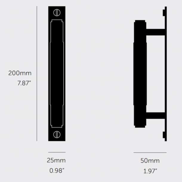 Buster+Punch Pull bar mit Rckplatte - Bronze - Modell Cross - 200/300/400mm