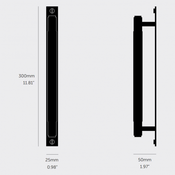 Buster+Punch Pull bar mit Rckplatte - Bronze - Modell Cross - 200/300/400mm