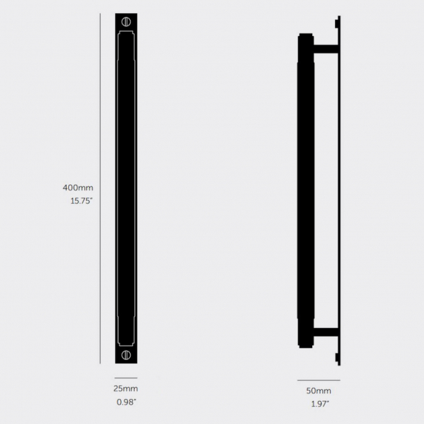 Buster+Punch Pull bar mit Rckplatte - Bronze - Modell Cross - 200/300/400mm