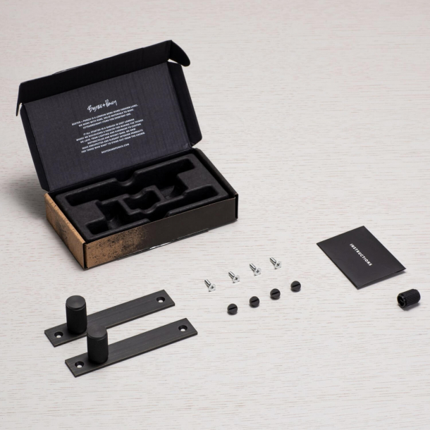 Buster+Punch Cabinet knobs with backplate - Smoked bronze - Model Cross (2 pcs)