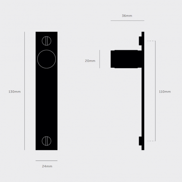 Buster+Punch Cabinet knobs with backplate - Smoked bronze - Model Cross (2 pcs)