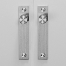 Buster+Punch Cabinet knobs with backplate - Stainless steel - Model Cross (2 pcs)