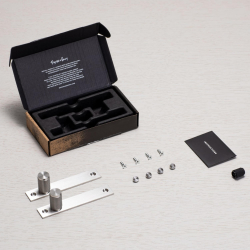 Buster+Punch Cabinet knobs with backplate - Stainless steel - Model Cross (2 pcs)