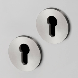 Buster+Punch Door handle &amp; Europrofile cylinderring - Industrial design - Steel - cc38mm