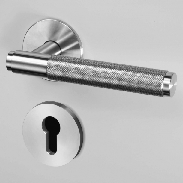 Buster+Punch Door handle &amp; Europrofile cylinderring - Industrial design - Steel - cc38mm
