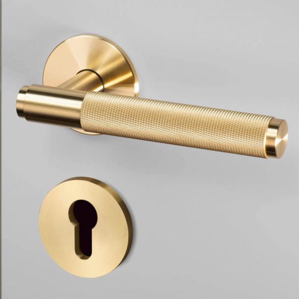 Buster+Punch Door handle &amp; Europrofile cylinderring- Industrial design - Brass - cc38mm