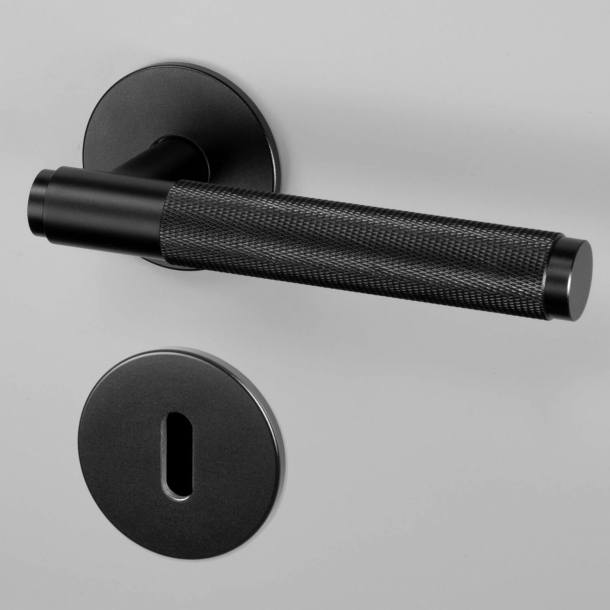 Buster+Punch Türgriffe &amp; Schlüsselschild - Industrielles Design - Schwarz - cc38mm