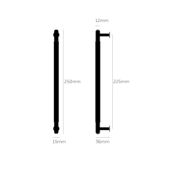 Buster+Punch Pull bar - LINEAR - Brass - 250 mm