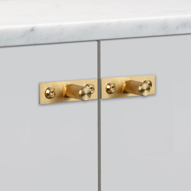 Buster + Punch - LINEAR Plate - Furniture knobs (2 pcs) - Brass - 12 x 25 mm
