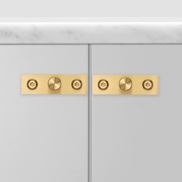 Buster + Punch - LINEAR Plate - Furniture knobs (2 pcs) - Brass - 12 x 25 mm