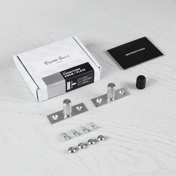 Buster + Punch - LINEAR Plate - Furniture knobs (2 pcs) - Steel - 12 x 25 mm