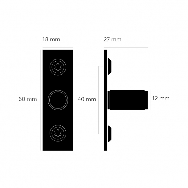 Buster + Punch - LINEAR Plate - Furniture knobs (2 pcs) - Brass - 12 x 25 mm