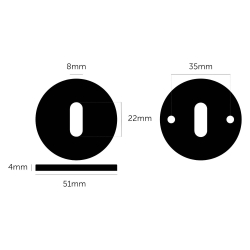 Buster+Punch Door handle &amp; Key Escutcheon- Industrial design - Black - cc38mm