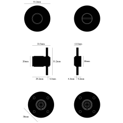 Buster+Punch Thumb turn lock - Industrial design - Brass - cc38mm
