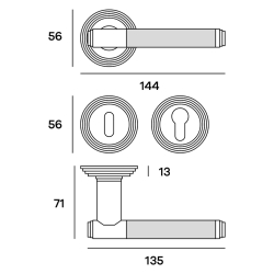 Klamka - EXA - Chrom szczotkowany - Comit - Model EXARO86