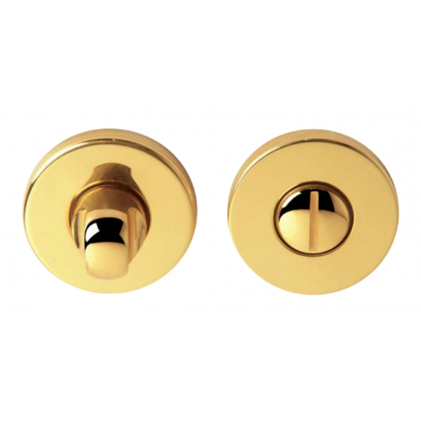 Privacy lock - WC Thumbturns on rose - Brass 