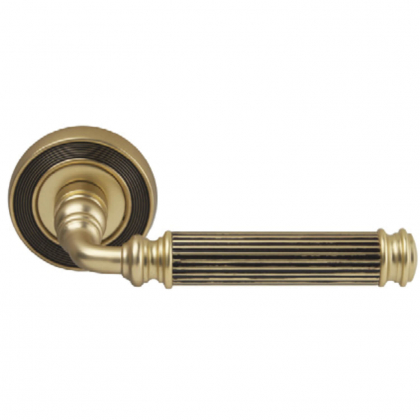 D&ouml;rrhandtag - Inomhus - fransk guld, rosette och nyckelskylt, modell MOSCA