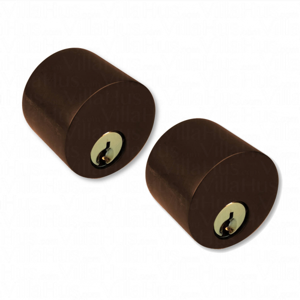 Arne Jacobsen drhndtag - AJ drgreb - Langskilt Cylinderls ude og inde - Bruneret Messing