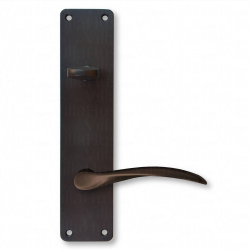 Arne Jacobsen drhndtag - AJ drgreb - Langskilt Cylinderls og Vrider - Bruneret Messing