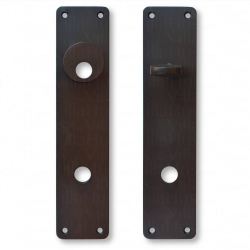 Arne Jacobsen drhndtag - AJ drgreb - Langskilt Cylinderls og Vrider - Bruneret Messing