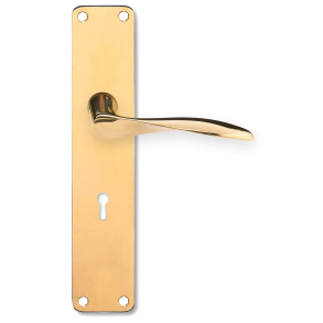 Arne Jacobsen drhndtag p langskilt med nglehul - Messing - Lille model - AJ97