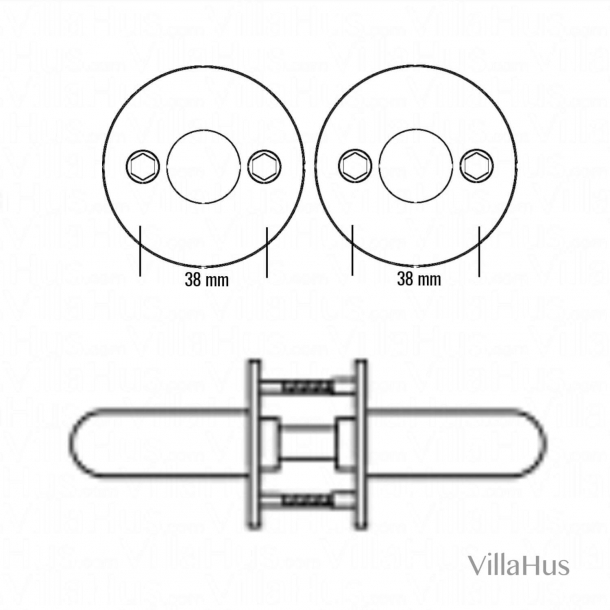 Arne Jacobsen door handle - AJ97 door handle - Brushed steel - small model  cc38mm - Arne Jacobsen door handles - VillaHus