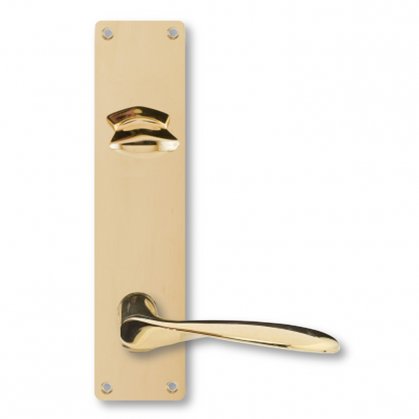 Arne Jacobsen dörrhandtag - AJ dörrhandtag - Mässing - Långskylt - Cylindervred och Cylinderhål