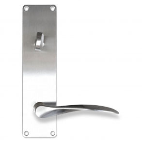 Arne Jacobsen drhndtag p Langskilt - Brstet stl - Stor model - Vrider/Cylinderls