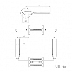 Klamka - Stal szczotkowana - CUBO - Zatrzask na pokrywie cc30/38mm