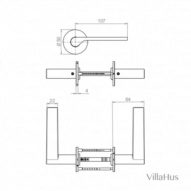 Uchwyt drzwiowy ze szczotkowanej stali - kolekcja ONEN - Zatrzask na pokrywie
