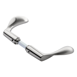 Arne Jacobsen door handle - Back plate - Euro profile - Brushed steel - Large model - cc92mm