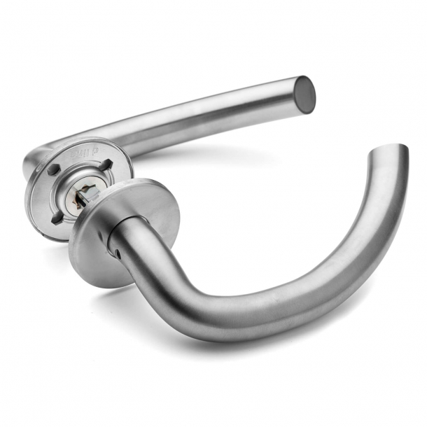 Door handle - Brush stainless steel - d line - Model C2 grip 19 mm - Snap-on-cover
