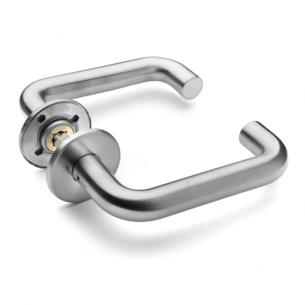 Door handle - Brush stainless steel - d line - Model U-grip 19 mm - Snap-on-cover